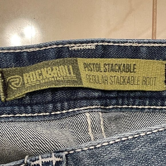 Rock & Roll Denim Regular Stackable Bootcut Jeans Mens 38W Medium Blue Cotton Bl - Picture 5 of 16